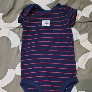Navy and Red Striped Kids One Piece